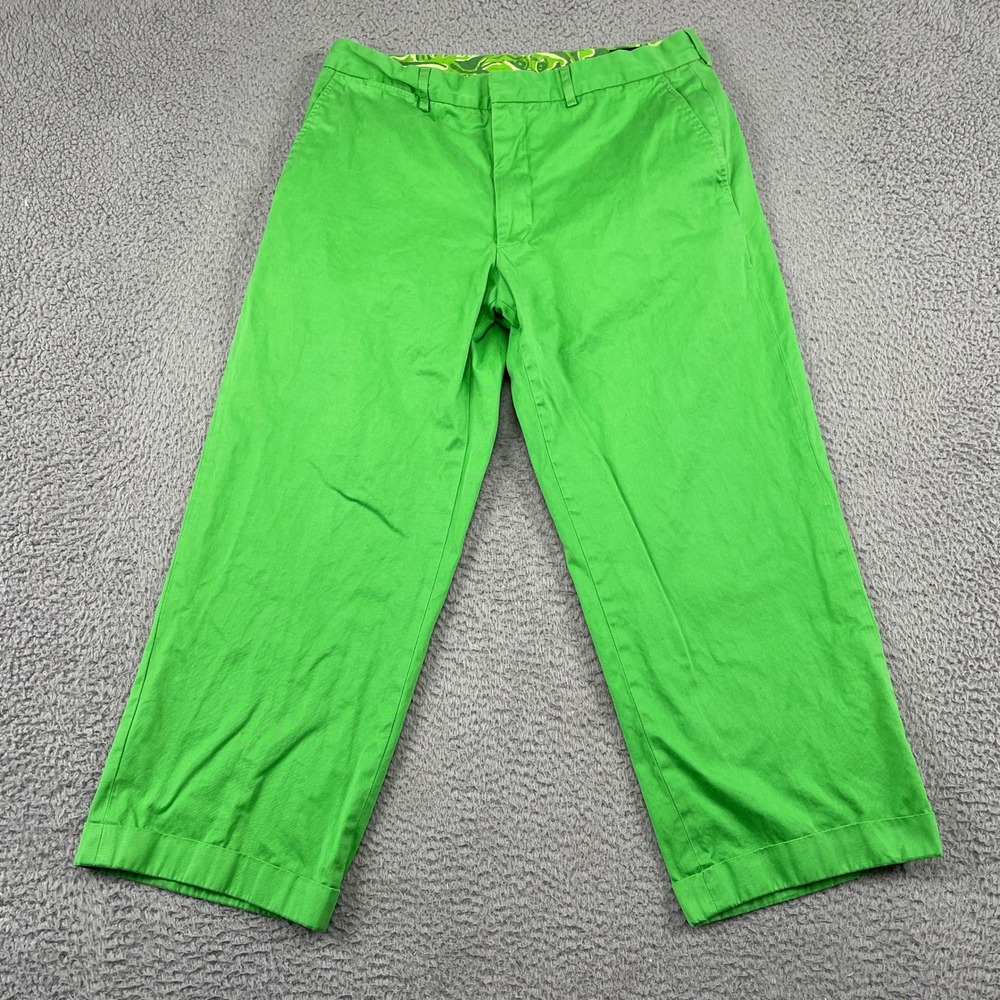 Lilly Pulitzer Pant Mens 32 Green Palm Beach Addison Pant Straight Leg Chino